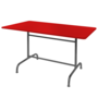 Schaffner Metalltisch Rigi 180x80 - Tischplatte Rot / Gestell Anthrazit