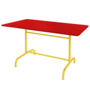 Schaffner Metalltisch Rigi 180x80 - Tischplatte Rot / Gestell Gelb
