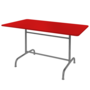 Schaffner Metalltisch Rigi 180x80 - Tischplatte Rot / Gestell Graphit