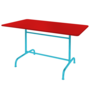 Schaffner Metalltisch Rigi 180x80 - Tischplatte Rot / Gestell Turkis