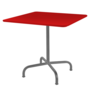 Schaffner Metalltisch Rigi 70x70 - Rot / Graphit