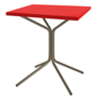 Schaffner Metall-Bistrotisch PIX 70/70 - Tischplatte Rot / Gestell Champagner