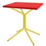 Schaffner Metall-Bistrotisch PIX 70/70 - Tischplatte Rot / Gestell Gelb