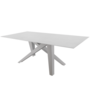 Schaffner Fiberglastisch Mythen 220x100 - Gestell Alusilber / Tischplatte Weiss