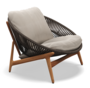 Gloster Bora LOUNGE CHAIR - Loungesessel-Natural Teak / Umber Wicker-Blend Linen