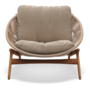 Gloster Bora LOUNGE CHAIR - Loungesessel-Natural Teak / Sorrel Wicker-Blend Sand