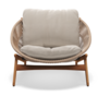 Gloster Bora LOUNGE CHAIR - Loungesessel-Natural Teak / Sorrel Wicker-Blend Linen