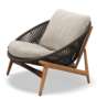 Gloster Bora LOUNGE CHAIR - Loungesessel-Natural Teak / Umber Wicker-Blend Linen