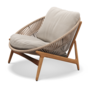 Gloster Bora LOUNGE CHAIR - Loungesessel-Natural Teak / Sorrel Wicker-Blend Linen