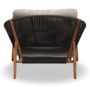 Gloster Bora LOUNGE CHAIR - Loungesessel-Natural Teak / Umber Wicker-Blend Linen