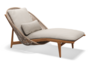Gloster Bora LOUNGER - Loungeliege-Natural Teak / Sorrel Wicker-Blend Linen
