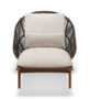 Gloster Bora LOUNGER - Loungeliege-Natural Teak / Umber Wicker-Blend Linen