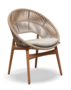 Gloster DINING CHAIR WITH ARMS - Stuhl mit Armlehne-Natural Teak / Sorrel Wicker-Blend Linen