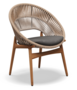 Gloster DINING CHAIR WITH ARMS - Stuhl mit Armlehne-Natural Teak / Sorrel Wicker-Blend Coal