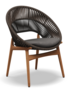 Gloster DINING CHAIR WITH ARMS - Stuhl mit Armlehne-Natural Teak / Umber Wicker-Blend Coal