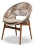 Gloster DINING CHAIR WITH ARMS - Stuhl mit Armlehne-Natural Teak / Sorrel Wicker-Blend Sand