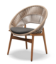 Gloster DINING CHAIR WITH ARMS - Stuhl mit Armlehne-Natural Teak / Sorrel Wicker-Blend Coal