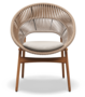 Gloster DINING CHAIR WITH ARMS - Stuhl mit Armlehne-Natural Teak / Sorrel Wicker-Blend Linen