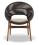 Gloster DINING CHAIR WITH ARMS - Stuhl mit Armlehne-Natural Teak / Umber Wicker-Blend Sand