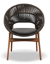Gloster DINING CHAIR WITH ARMS - Stuhl mit Armlehne-Natural Teak / Umber Wicker-Blend Coal