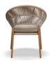 Gloster DINING CHAIR WITH ARMS - Stuhl mit Armlehne-Natural Teak / Sorrel Wicker-Blend Sand