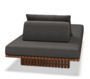 Gloster Deck 223 cm SEATING UNIT - Loungeliege - Blend Coal