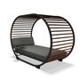 GLOSTER Cradle Day Bed-Alu meteor| Teak | Pinstripe Coal