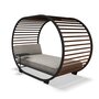 GLOSTER Cradle Day Bed-Alu meteor| Teak | Pinstripe Fog