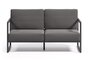 Kave Home COMOVA - Outdoor Sofa - 2 sitzer - Schwarz / Dunkelgrau