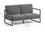 Kave Home COMOVA - Outdoor Sofa - 2 sitzer - Schwarz / Dunkelgrau