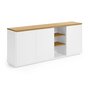 Kave Home ABILEN - Sideboard 180 x 75 cm-Weiß, Natur