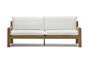 Kave Home FORCANERA - Outdoor Sofa 3 Sitzer - Weiß - Braun / Natur