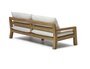 Kave Home FORCANERA - Outdoor Sofa 3 Sitzer - Weiß - Braun / Natur