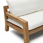 Kave Home FORCANERA - Outdoor Sofa 3 Sitzer - Weiß - Braun / Natur