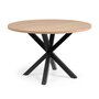 Kave Home ARGO - Tisch rund Ø 119 cm-Natur, Schwarz-Stahlbeine schwarz
