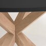 Kave Home ARGO - Tisch rund Ø 119 cm-Schwarz, Natur-Stahlbeine Holzoptik