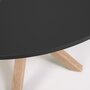 Kave Home ARGO - Tisch rund Ø 119 cm-Schwarz, Natur-Stahlbeine Holzoptik