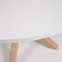 Kave Home ARGO - Tisch rund Ø 119 cm-Weiß, Natur-Stahlbeine Holzoptik