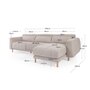 Kave Home SINGA - Sofa 3 Sitzer mit Chaiselongue - Beige - Rechts