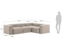 Kave Home BLOK - Ecksofa 3 Sitzer-Beige