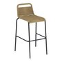 Kave Home LAMBTON - Outdoor Barhocker 4er Set - Preis pro Hocker - Braun/Schwarz - H 100 x B 53 x T 53cm