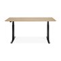 Ethnicraft Eiche Bok - verstellbarer Schreibtisch - Schwarz - B160 x H64 x T80 cm