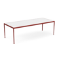 Knoll International 1966 Dining Table - Rectangle, 90" x 38"-Porcelain, Dark Red Frame