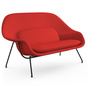 Knoll Womb Settee - Black - Cato, Fire Red