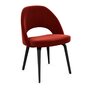 Knoll Saarinen Conference Stuhl - Stuhlbeine Eiche auf Ebenholz gebeizt - Tonus Bright Red