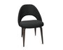 Knoll Saarinen Conference Stuhl - Stuhlbeine Eiche Steingrau gebeizt - Leder Bellagio Black