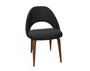 Knoll Saarinen Conference Stuhl - Stuhlbeine Eiche Walnuss gebeizt - Leder Bellagio Black