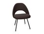 Knoll Saarinen Conference Stuhl - Stuhlbeine schwarz verchromt - Leder Dark Brown 