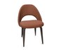 Knoll Saarinen Conference Stuhl - Stuhlbeine Eiche Steingrau gebeizt - Leder Cognac