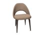 Knoll Saarinen Conference Stuhl - Stuhlbeine Eiche Steingrau gebeizt - Leder Taupe